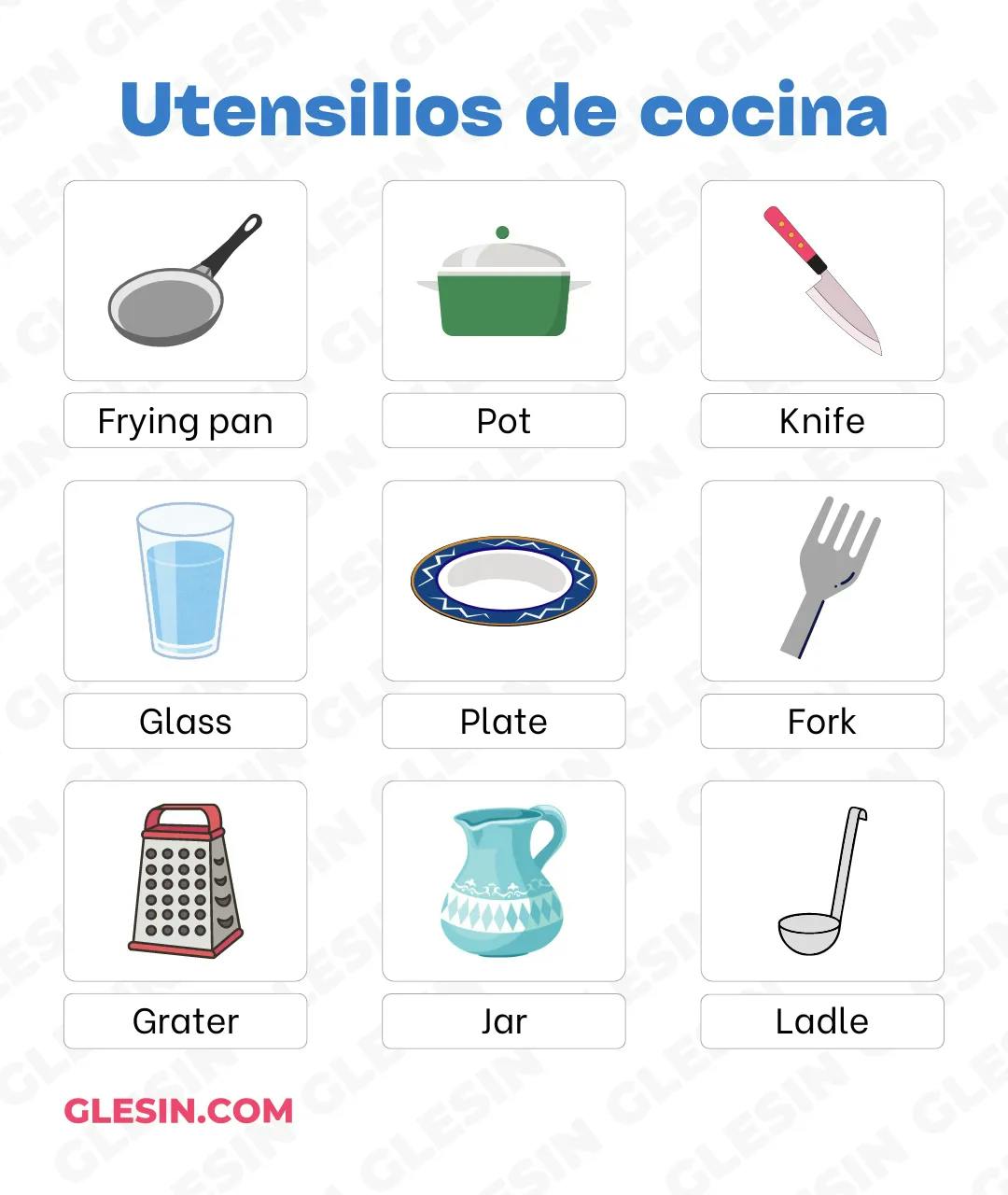 Utensilios de cocina · Clases de inglés para niños online